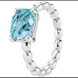 PANDORA RETIRED BLUE TOPAZ RING